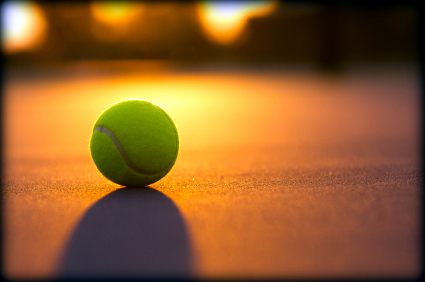 Tennis Ball at Sunset
