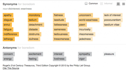Boredom Synonyms Boredom Antonyms Thesaurus.com