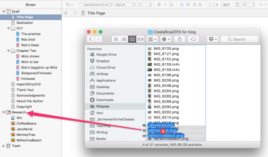 dragging and dropping files Mac