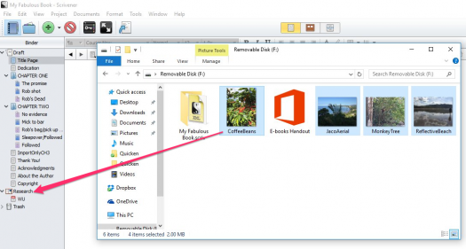 dragging and dropping files