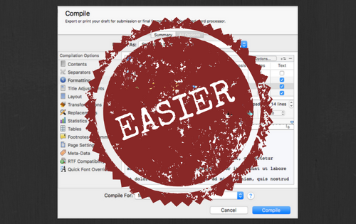 Compile window with EASIER stamp on it