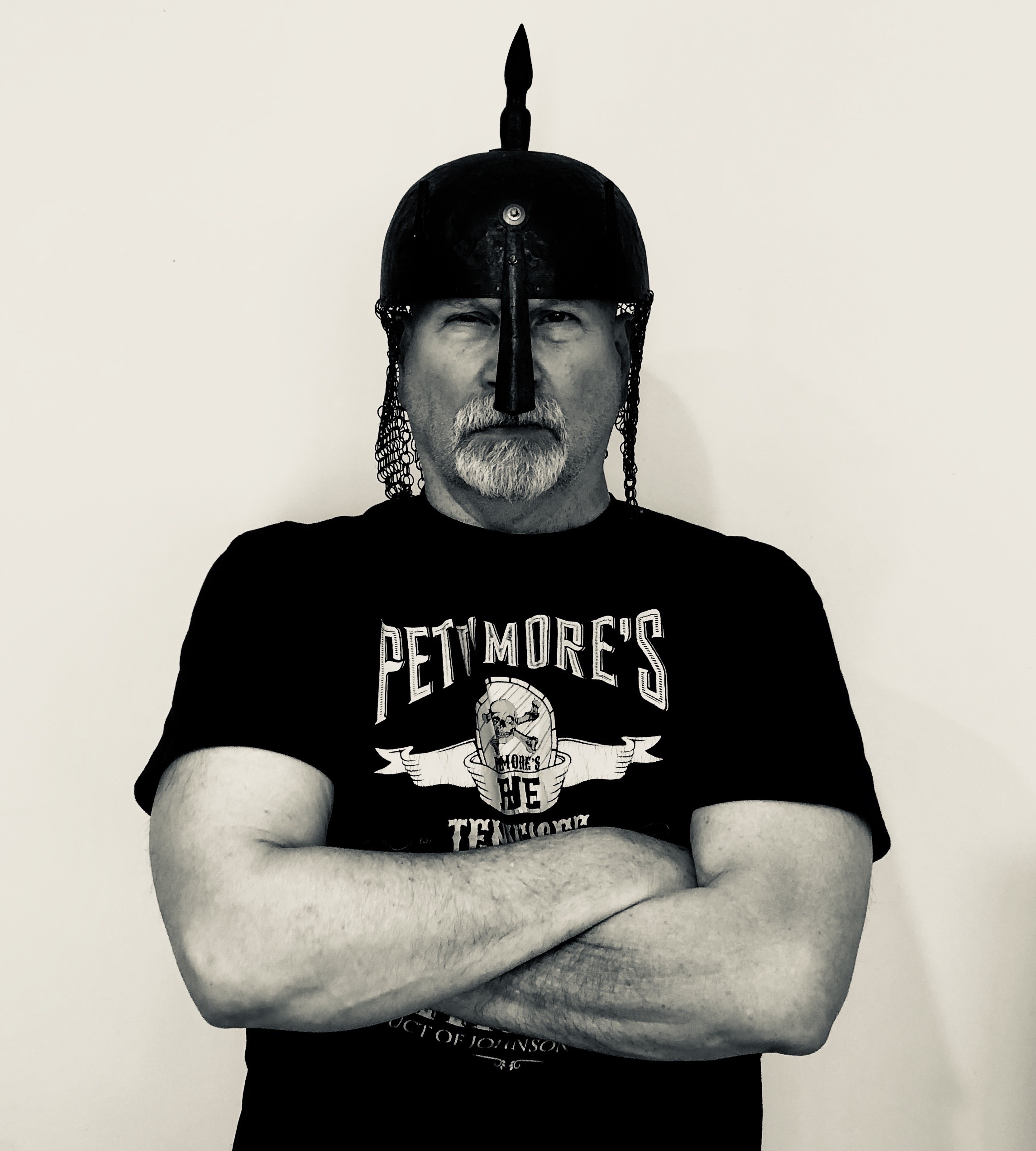 Angry helmet B&W
