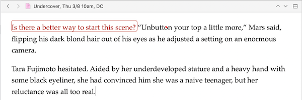 image showing an annotation in a paragraph