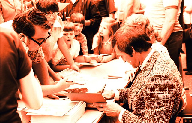 author at book signing