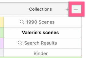 annotated image of collections pane