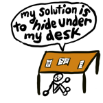 Hide under desk drawing