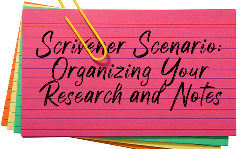 title on pink index card