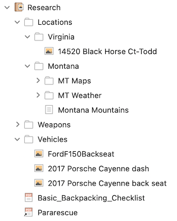 research files in folders