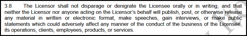 Dreame moral rights waiver