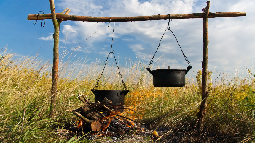 Campfire cooking by Zakharchenko on Getty Images