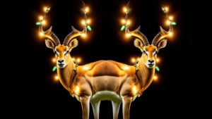 An AI-created image of a pushmi-pullyu, a gazelle-like animal with no tail and a head on either end.