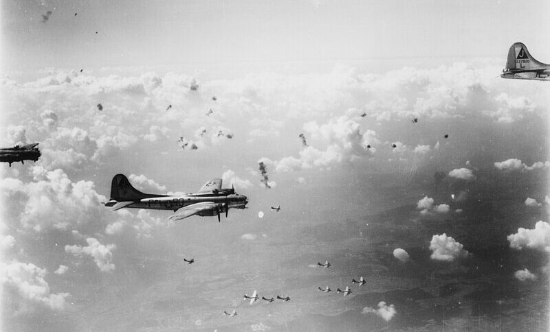 B-17_Flying_Fortresses_of_the_351st_Bomb_Group_fly_through_flak_bursts_20-7-1944